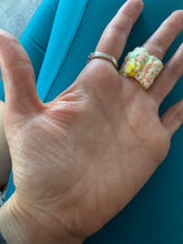 Load image into Gallery viewer, Falling Crocheted Ring in color Girls Just Wanna Have Funfetti