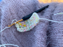 Load image into Gallery viewer, Falling Crocheted Ring in color Girls Just Wanna Have Funfetti