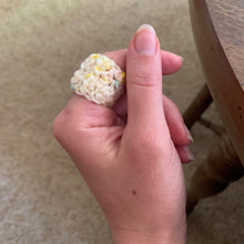 Load image into Gallery viewer, Falling Crocheted Ring in color Girls Just Wanna Have Funfetti