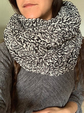 Load image into Gallery viewer, Never Tear Us Apart Cozy Handmade Cowl Hood in Blue Sky Twist