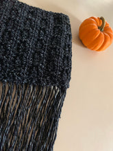 Load image into Gallery viewer, Goodbye Handmade Cowl with Fringe in Black