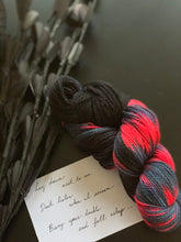 Load image into Gallery viewer, Goodbye (Dark Netflix) Hand Dyed Superwash 100% Merino Wool Sock Yarn