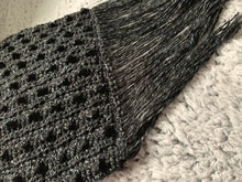Load image into Gallery viewer, Goodbye Handmade Cowl with Fringe in Black