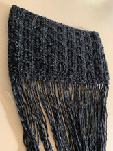 Load image into Gallery viewer, Goodbye Handmade Cowl with Fringe in Black