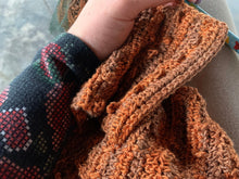 Load image into Gallery viewer, Goodbye Sparkly Handmade Scarf in Luxe Pumpkin
