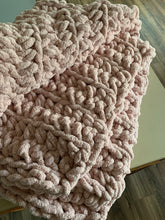 Load image into Gallery viewer, Never Tear Us Apart Extra Chunky Handmade Blanket in Pink - MADE TO ORDER
