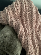 Load image into Gallery viewer, Never Tear Us Apart Extra Chunky Handmade Blanket in Pink - MADE TO ORDER