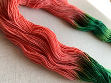 Load image into Gallery viewer, Watermelon Sugar Hand Dyed Superwash Merino Wool & Nylon Sparkle Sock Yarn