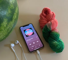 Load image into Gallery viewer, Watermelon Sugar Hand Dyed Superwash Merino Wool & Nylon Sparkle Sock Yarn