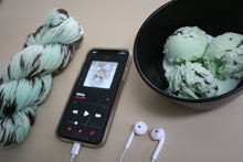 Load image into Gallery viewer, Melting (Mint Chocolate Chip Ice Cream) Hand Dyed Superwash 100% Merino Wool DK Yarn