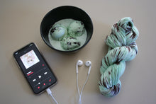 Load image into Gallery viewer, Melting (Mint Chocolate Chip Ice Cream) Hand Dyed Superwash 100% Merino Wool DK Yarn