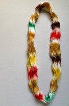 Load image into Gallery viewer, OOAK Variant (Trial 1) of Triple Decker Waffle Eggo Extravaganza Hand Dyed Superwash Merino Wool, Cashmere and Nylon Yarn