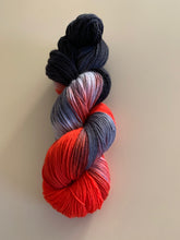 Load image into Gallery viewer, OOAK Variant (Trial 1) of My Game (Harley Quinn) Hand Dyed Superwash Merino Wool & Nylon Sock Yarn
