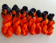 Load image into Gallery viewer, All Burn, No Bridge - Lot 2- Hand Dyed Superwash Merino Wool DK Yarn