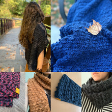 Load image into Gallery viewer, Crochet Pattern Bundle - Blanket, Shawl, Infinity Shawl, Scarf and Cowl