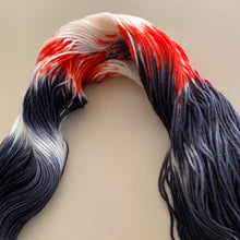 Load image into Gallery viewer, OOAK Variant of Hellfire Club (Trial 1) - Hand Dyed Superwash Merino Wool and Recycled Nylon Sock Yarn