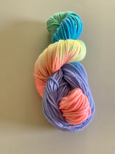 Load image into Gallery viewer, OOAK Variant (Trial 2) of Sour Candy - Hand Dyed Superwash 100% Merino Wool Worsted Yarn