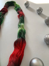 Load image into Gallery viewer, Mistletoe and Holly Hand Dyed Non-Superwash Organic Merino Wool and Biodegradable Nylon Weight 1 Yarn