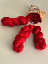 Load image into Gallery viewer, Hot Stuff (Flamin’ Hot Cheetos) Hand Dyed Superwash 100% Merino Wool Sock Yarn