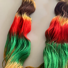 Load image into Gallery viewer, Cheeseburger in Paradise Hand Dyed Superwash Merino Wool, Cashmere & Nylon Sock Yarn