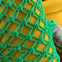 Load image into Gallery viewer, Handmade Knee Deep Merino Wool & Cashmere Shawl with Fringe in color Margaritaville
