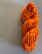 Load image into Gallery viewer, OOAK Variant (Trial 9) of U Can’t Touch This (Cheetos) Hand Dyed Superwash 100% Merino Wool Sock Yarn