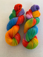 Load image into Gallery viewer, Lollipop Hand Dyed Superwash Sparkly Merino Wool & Nylon Sock Yarn