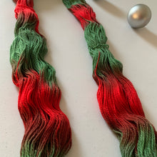 Load image into Gallery viewer, OOAK Variant (Trial 2) of Mistletoe Hand Dyed Superwash 100% Merino Wool Sock Yarn