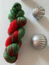 Load image into Gallery viewer, OOAK Variant (Trial 2) of Mistletoe Hand Dyed Superwash 100% Merino Wool Sock Yarn