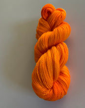 Load image into Gallery viewer, OOAK Variant (Trial 9) of U Can’t Touch This (Cheetos) Hand Dyed Superwash 100% Merino Wool Sock Yarn