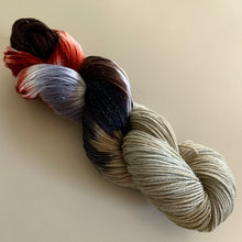 Load image into Gallery viewer, Eleven is Gone Hand Dyed Sparkly Merino Wool & Nylon Superwash Yarn