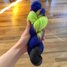 Load image into Gallery viewer, Gods and Monsters Variant Batch (Trial 4 - More Intense Green) - Hand Dyed Superwash Merino Wool, Cashmere & Nylon Sock Yarn