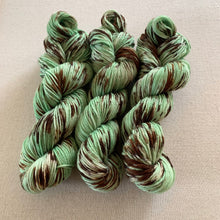 Load image into Gallery viewer, Melting (Mint Chocolate Chip Ice Cream) - Extra Chocolate Version - Hand Dyed Superwash 100% Merino Wool Worsted Yarn