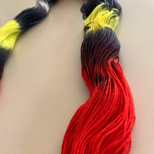 Load image into Gallery viewer, OOAK Variant of Hellfire Club (Trial 1) - Hand Dyed Superwash Merino Wool and Recycled Nylon Sock Yarn