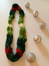 Load image into Gallery viewer, OOAK Variant (Trial 3) of Mistletoe and Holly Hand Dyed 100% Merino Wool Superwash DK Yarn