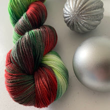 Load image into Gallery viewer, Mistletoe and Holly Hand Dyed Non-Superwash Organic Merino Wool and Biodegradable Nylon Weight 1 Yarn