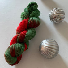 Load image into Gallery viewer, OOAK Variant (Trial 2) of Mistletoe Hand Dyed Superwash 100% Merino Wool Sock Yarn