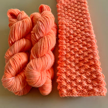 Load image into Gallery viewer, Peach Sky - Hand Dyed Luxury Merino Wool Camel Aran Yarn