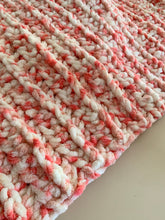 Load image into Gallery viewer, Handmade Never Tear Us Apart Baby Blanket in Strawberry Sprinkles