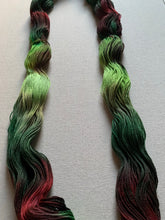 Load image into Gallery viewer, OOAK Variant of Mistletoe and Holly Hand Dyed Organic Merino Wool & Biodegradable Nylon Sock Yarn