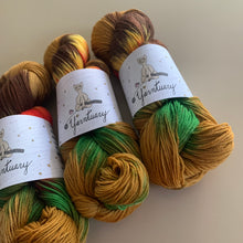 Load image into Gallery viewer, Cheeseburger in Paradise Hand Dyed Superwash Merino Wool, Cashmere & Nylon Sock Yarn