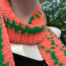 Load image into Gallery viewer, Handmade 100% Merino Wool Random Geometric Scarf in Chromatica I