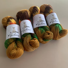 Load image into Gallery viewer, Cheeseburger in Paradise Hand Dyed Superwash Merino Wool, Cashmere & Nylon Sock Yarn
