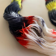 Load image into Gallery viewer, OOAK Variant of Hellfire Club (Trial 1) - Hand Dyed Superwash Merino Wool and Recycled Nylon Sock Yarn
