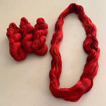 Load image into Gallery viewer, Hot Stuff (Flamin’ Hot Cheetos) Hand Dyed Superwash 100% Merino Wool Sock Yarn