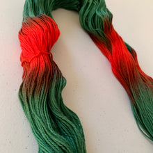 Load image into Gallery viewer, OOAK Variant of Mistletoe and Holly (Trial 1) - Hand Dyed Superwash Merino Wool, Cashmere & Nylon Sock Yarn