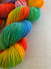 Load image into Gallery viewer, Lollipop Hand Dyed Superwash Sparkly Merino Wool & Nylon Sock Yarn
