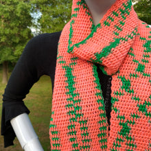 Load image into Gallery viewer, Handmade 100% Merino Wool Random Geometric Scarf in Chromatica I