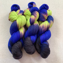 Load image into Gallery viewer, Gods and Monsters Variant Batch (Trial 4 - More Intense Green) - Hand Dyed Superwash Merino Wool, Cashmere & Nylon Sock Yarn