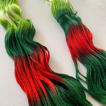 Load image into Gallery viewer, Mistletoe and Holly Hand Dyed Superwash Merino Wool, Cashmere & Nylon Sock Yarn